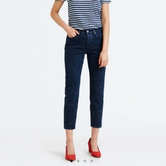 New Levis Dark Wash Denim High Rise Jeans - Picture 2 of 7